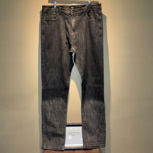 Forever 21 Black Grey Waxed Denim Jeans Men’s Size 36 Slim